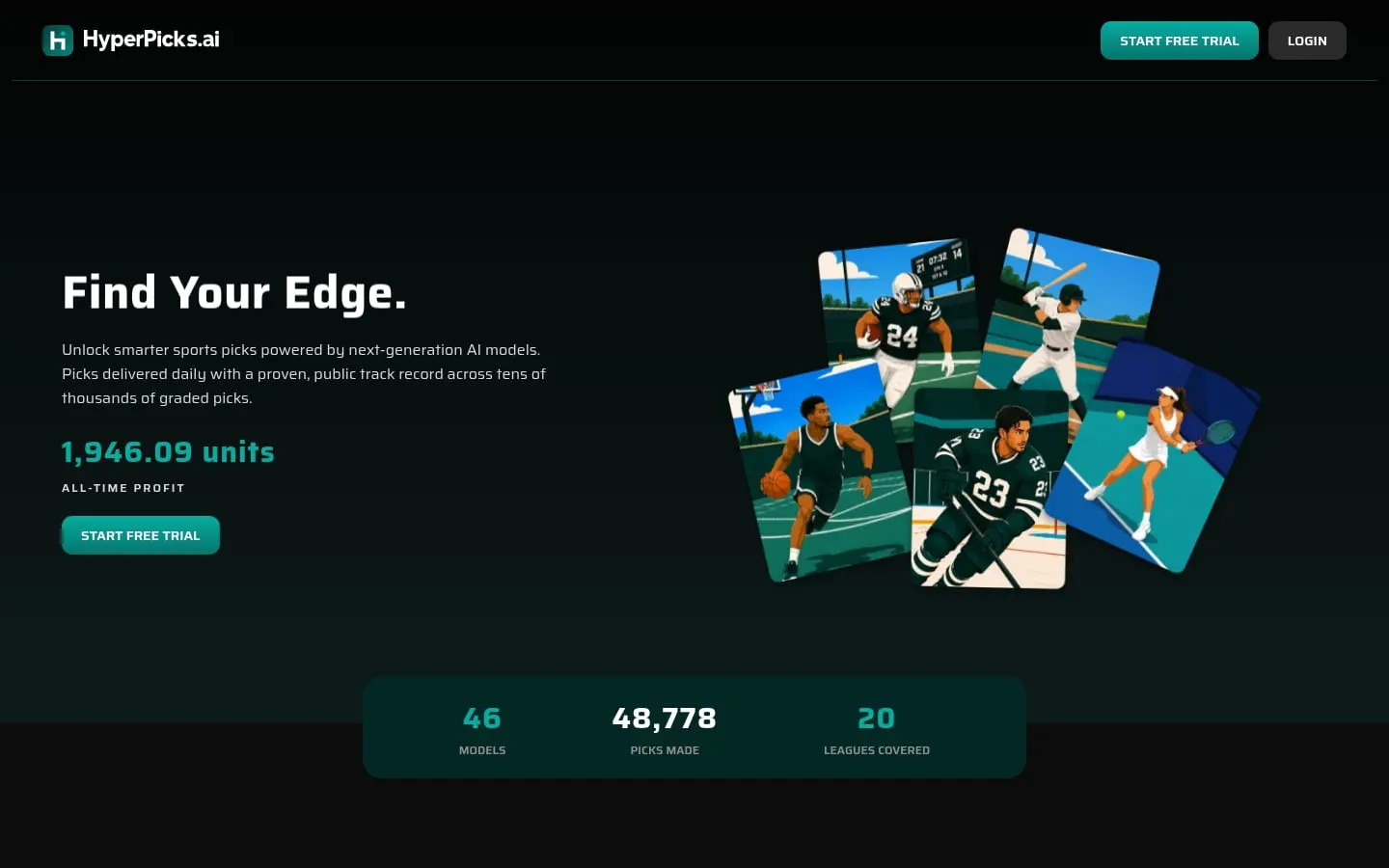 Home page of HyperPicks.ai
