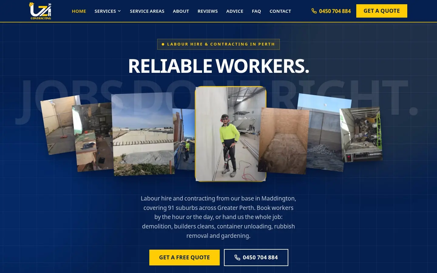 Home page of UZI Contracting